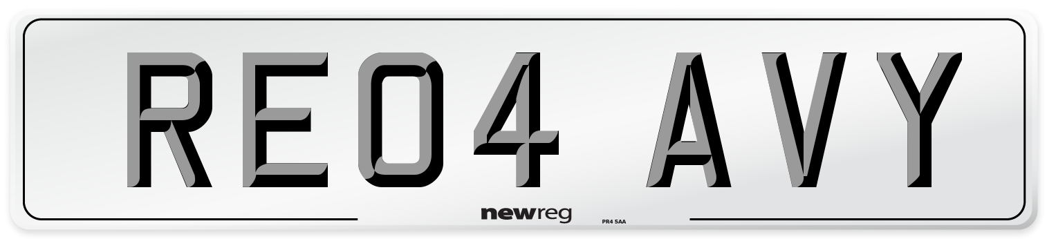 RE04 AVY Number Plate from New Reg